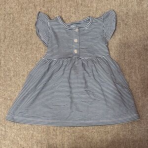Carter’s 12M Striped Kids Dress - Navy and White